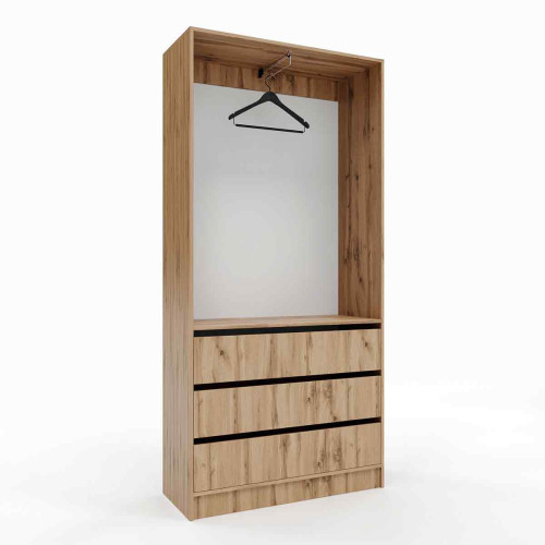 Гардеробна шафа з 3 шухлядами Дуб Аппалачі ПГ-1 60x40x210 см
