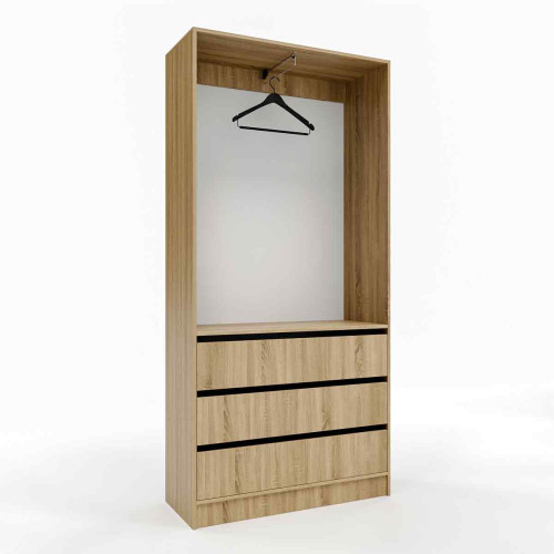 Гардеробна шафа з 3 шухлядами Дуб Сонома ПГ-1 60x40x210 см