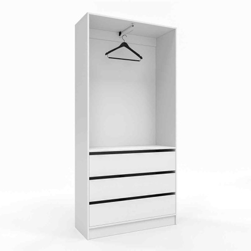 Гардеробна шафа з 3 шухлядами Білий Німфея Альба ПГ-1 60x40x210 см