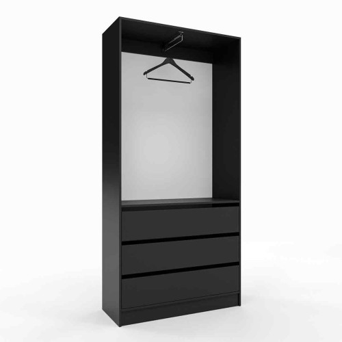 Гардеробна шафа з 3 шухлядами Антрацит ПГ-1 60x40x210 см