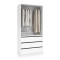 Гардеробна шафа з 3 шухлядами Білий Німфея Альба ПГ-1 60x50x210 см