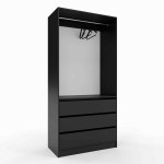 Гардеробна шафа з 3 шухлядами Антрацит ПГ-1 80x50x210 см