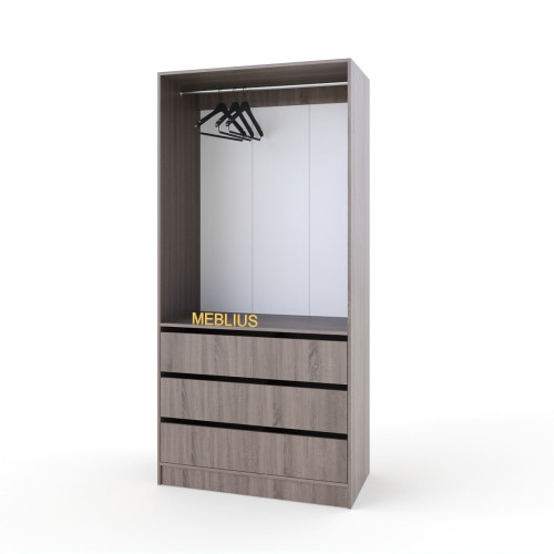 Гардеробна шафа з 3 шухлядами Дуб Сонома Трюфель ПГ-1 80x50x210 см