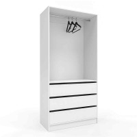 Гардеробна шафа з 3 шухлядами Білий Структурний ПГ-1 70x50x210 см