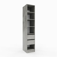 Гардеробна шафа з 2 шухлядами Бетон ПГ-3 70x50x210 см