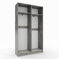 Гардеробна шафа подвійна Бетон ПГ-6 140x40x210 см