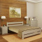 Ліжко двоспальне з дерева Сімпл Твін Сіре